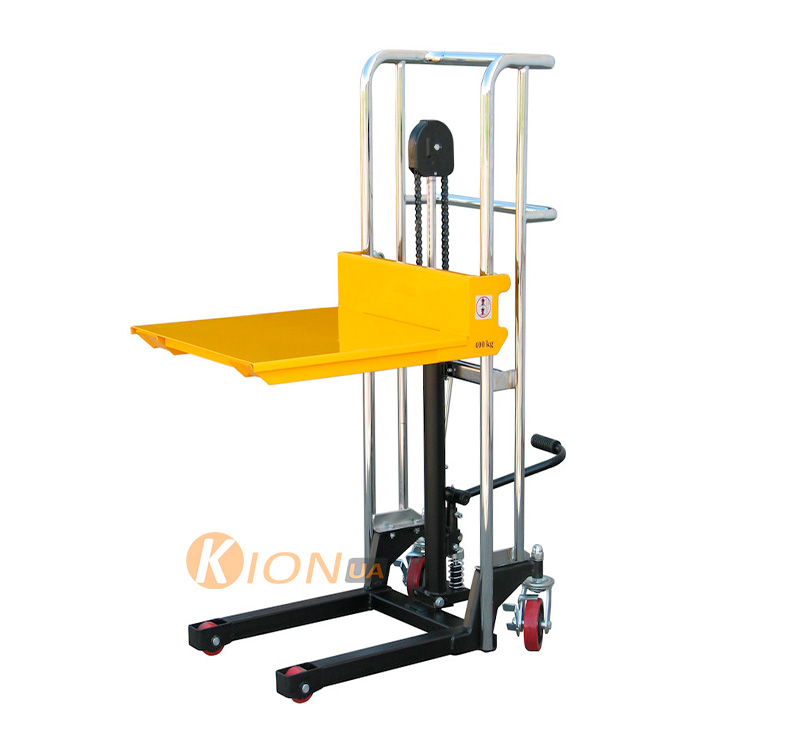 Гидравлический штабелер платформенный 400кг высота подъема 1415мм KL0415