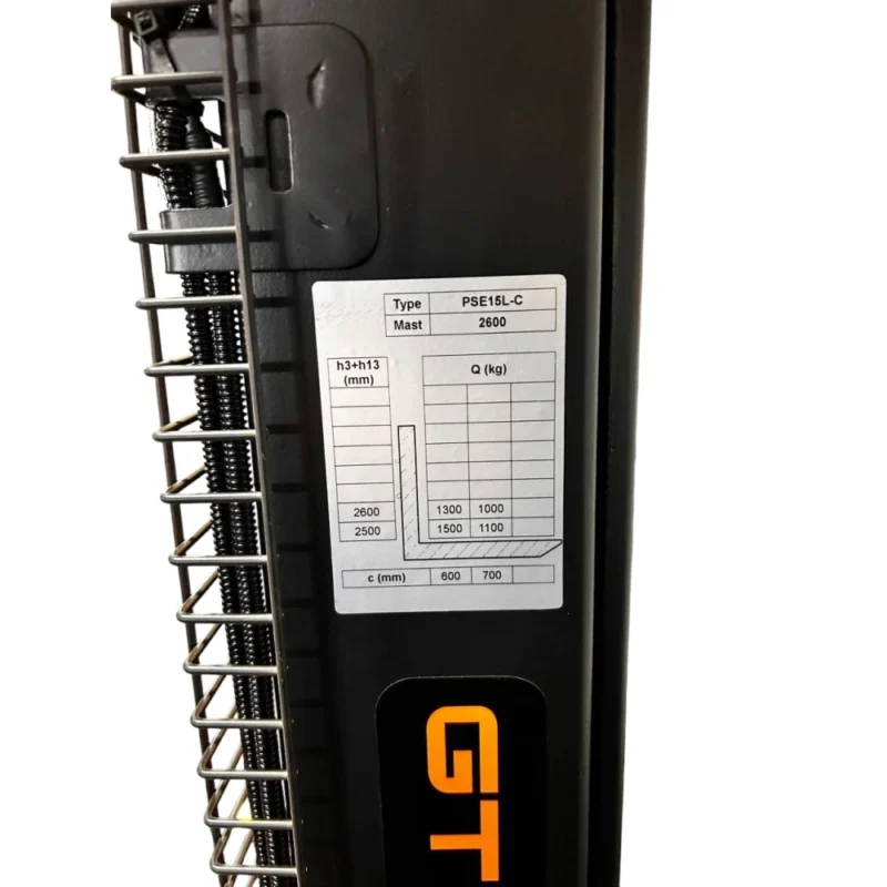 Электрический штабелер 1.5т высота подъем 2.6м GTM PSE15L-C 2600 АКБ Li-ion 24В 60 Ач