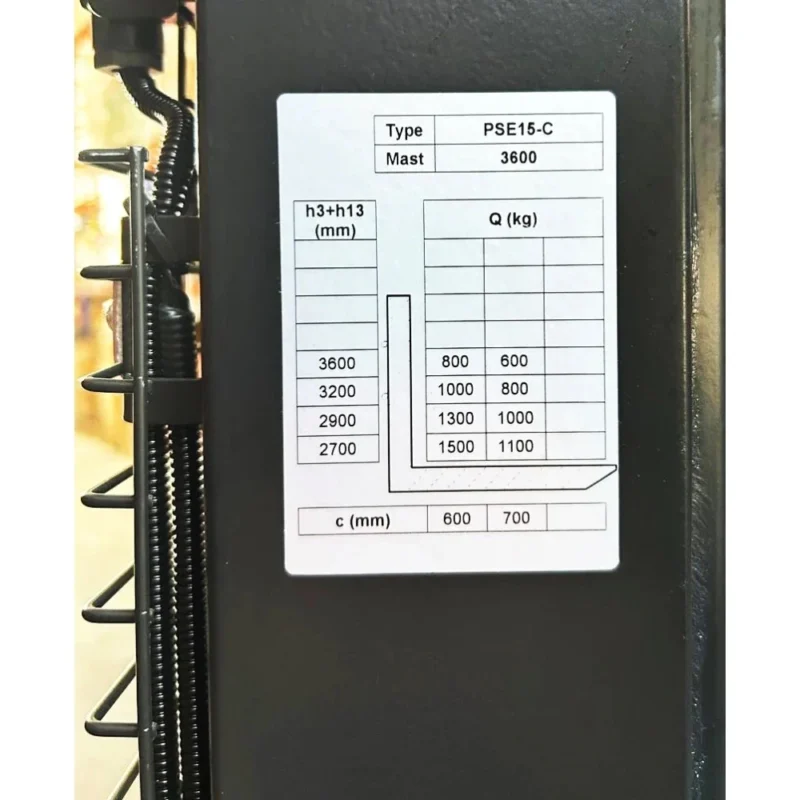 Штабелер электрический GTM PSE15-C 3600 1,5т/3,6м c АКБ 2*12В 106 А*ч (PSE15-C 3600)